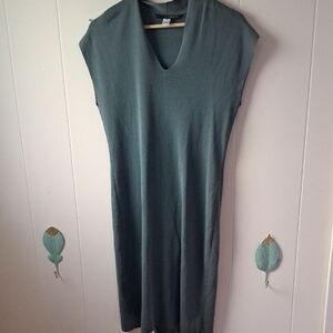 V-Neck Sleeveless Knit Dress in Deep Teal